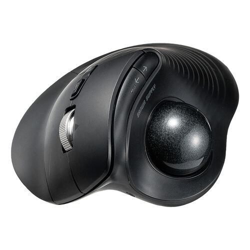 トラックボールマウス（チルトホイール・高速スクロール・エルゴノミクス・静音・2.4GHz・Bluetooth・ワイヤレス・5ボタン・USB-C充電式・ブラック）