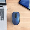 ワイヤレスマウス（2.4GHzレシーバー・USB-C充電式・戻る/進む・5ボタン・静音・無線・ラバーコーティング・ブルー）