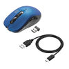 ワイヤレスマウス（2.4GHzレシーバー・USB-C充電式・戻る/進む・5ボタン・静音・無線・ラバーコーティング・ブルー）