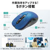 ワイヤレスマウス（2.4GHzレシーバー・USB-C充電式・戻る/進む・5ボタン・静音・無線・ラバーコーティング・レッド）