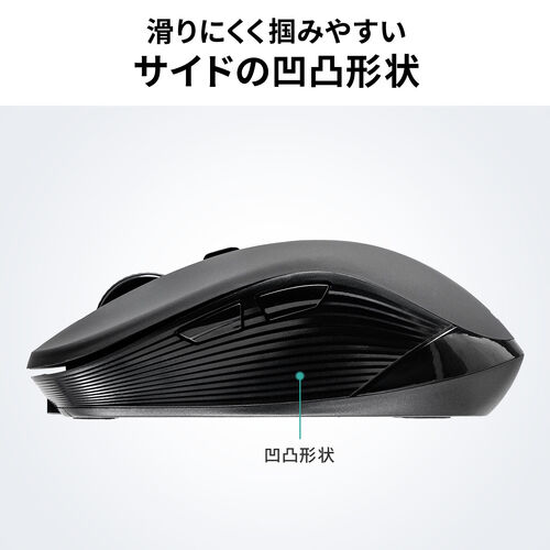ワイヤレスマウス（2.4GHzレシーバー・USB-C充電式・戻る/進む・5ボタン・静音・無線・ラバーコーティング・レッド）