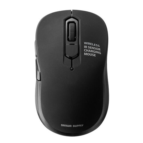 小型ワイヤレスマウス（2.4GHzレシーバー・USB-C充電式・戻る/進む・5ボタン・静音・無線・ラバーコーティング・ブラック）