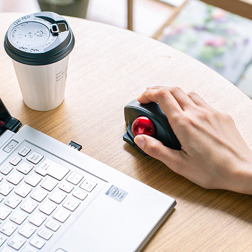 トラックボールマウス （小型・ワイヤレス・エルゴノミクス・レーザーセンサー・ブラック） MAWTB180BK