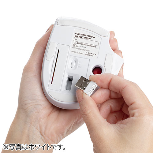 トラックボールマウス （小型・ワイヤレス・エルゴノミクス・レーザーセンサー・ブラック） MAWTB180BK