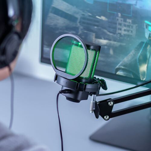 USBゲーミングマイク（コンデンサーマイク・RGBライティング・ノイズキャンセル・単一指向性・アームスタンド付き・配信用・ゲーム実況・ボイスチャット・web会議・録音・PC・PS5/4）