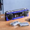 Bluetooth搭載 多機能ラジカセ ＆ カセット変換（デジタル保存・USBメモリ/SDカード・MP3プレーヤー・乾電池/AC電源・AM/FM/ラジオ・ブルー）