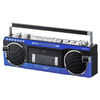 Bluetooth搭載 多機能ラジカセ ＆ カセット変換（デジタル保存・USBメモリ/SDカード・MP3プレーヤー・乾電池/AC電源・AM/FM/ラジオ・ブルー）