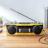 Bluetooth搭載 多機能ラジカセ ＆ カセット変換（デジタル保存・USBメモリ/SDカード・MP3プレーヤー・乾電池/AC電源・AM/FM/ラジオ・イエロー）