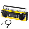 Bluetooth搭載 多機能ラジカセ ＆ カセット変換（デジタル保存・USBメモリ/SDカード・MP3プレーヤー・乾電池/AC電源・AM/FM/ラジオ・イエロー）