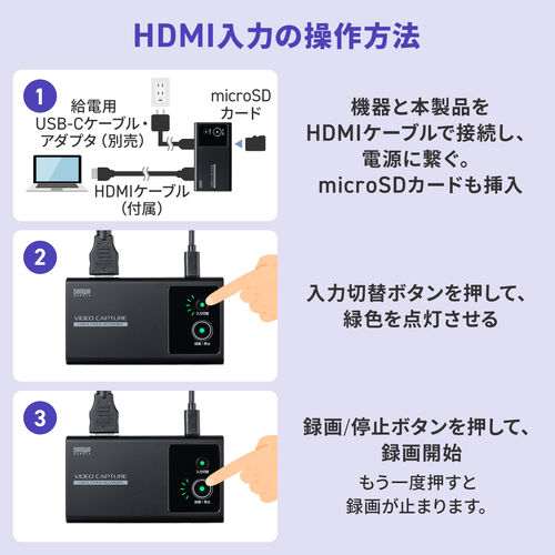ビデオキャプチャー（USBC・充電しながら・スマホ/タブレット・画面録画・PD100W・DP Altモード・1080p・フルHD・キャプチャーボード・ゲーム・microSD保存・画録・パソコン不要 ）