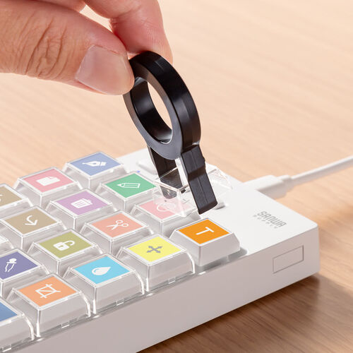 プログラマブルテンキー（USB A・有線・27キー・左手デバイス・ショートカット・自作・キー割り当て・DTM・CAD・配信・カスタマイズ・ホワイト）