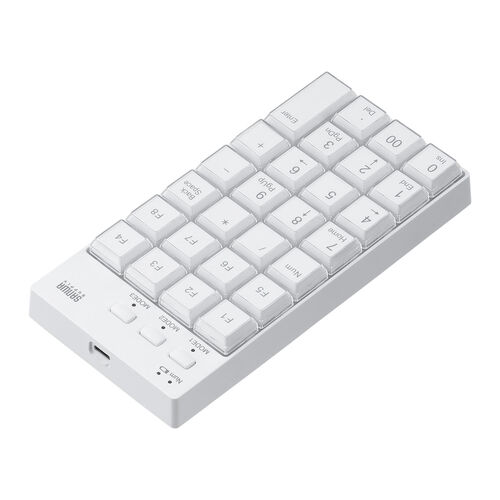 プログラマブルテンキー(Bluetooth・ワイヤレス・27キー・左手デバイス・ショートカット・自作・キー割り当て・DTM・CAD・配信・カスタマイズ・ホワイト）