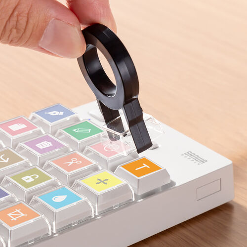 プログラマブルテンキー(Bluetooth・ワイヤレス・27キー・左手デバイス・ショートカット・自作・キー割り当て・DTM・CAD・配信・カスタマイズ・ホワイト）