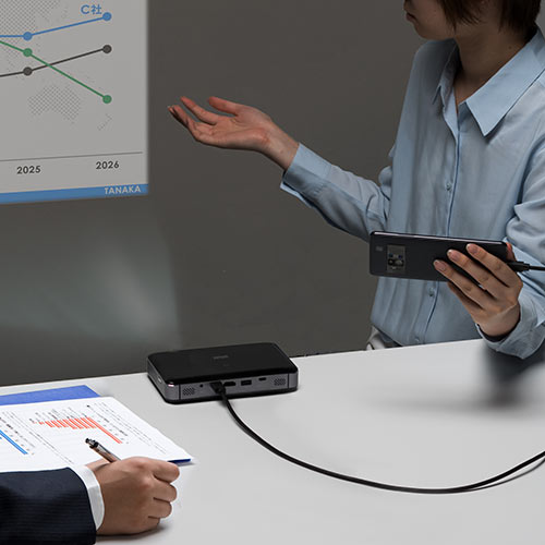 モバイルプロジェクター（400ルーメン・USB Type-C・HDMI・小型