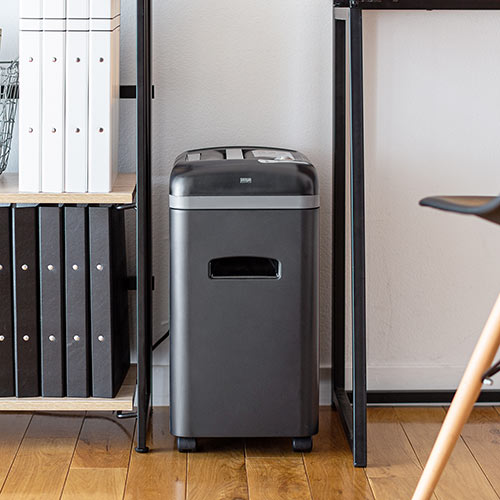 電動シュレッダー(業務用・家庭用・マイクロカット・6枚細断・連続5分使用・CD/DVD・クレジットカード対応) PSD008