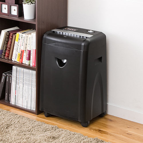 シュレッダー（業務用・電動・ミニクロスカット・A4・クレジットカード・DVD・CD・キャスター） PSD017 サンワサプライ
