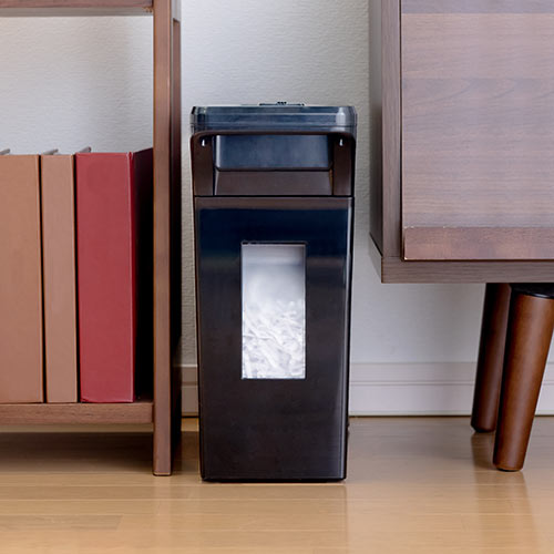 【アウトレット・中古・セール】コロコロシュレッダー（電動・クロスカット・キャスター・取っ手付き・A4・8枚細断・家庭用・ホッチキス対応・業務用・移動・デスクサイドシュレッダー）