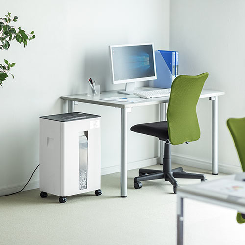 シュレッダー（業務用・家庭用・クロスカット・A4・大容量・30L・連続使用・ホッチキス・DVD・CD対応・キャスター）EZ4-PSD034 サンワサプライ