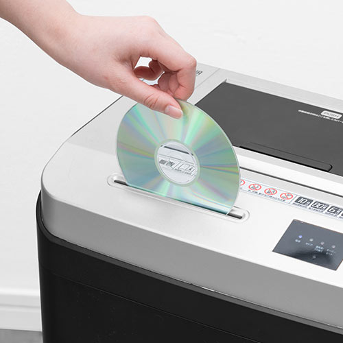 シュレッダー（業務用・電動・オートフィード・マイクロカット・連続使用・自動裁断・A4・DVD・CD・キャスター）EZ4-PSD040