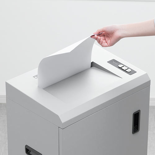 シュレッダー（電動・業務用・クロスカット・A3・A4・60分連続細断・ホッチキス・クレジットカード・メディア細断） PSD051 サンワサプライ