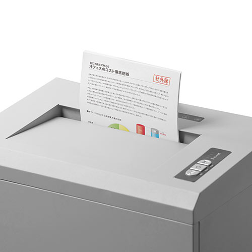 シュレッダー（電動・業務用・クロスカット・A3・A4・60分連続細断・ホッチキス・クレジットカード・メディア細断） PSD051 サンワサプライ