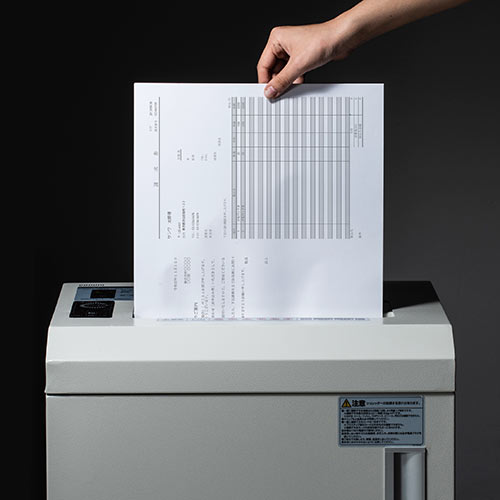 シュレッダー（業務用・電動・マイクロカット・A3・A4・連続使用・大型・50L・オフィス・クレジットカード・ホッチキス対応・オートフィード） PSD056 サンワサプライ