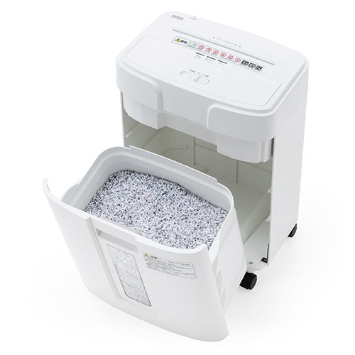シュレッダー(業務用・家庭用・静音・マイクロカット・10枚細断・連続6分使用・ホッチキス対応・A4対応・ダストボックス16L・クレジットカード細断)  PSD057