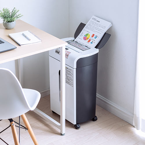 シュレッダー（オートフィード・業務用・自動細断・自動給紙110枚・クロスカット・5×10mm・手差し細断8枚・クレジットカード細断） PSD060