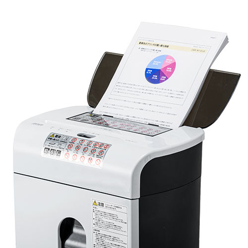 シュレッダー（オートフィード・業務用・自動細断・自動給紙110枚・クロスカット・5×10mm・手差し細断8枚・クレジットカード細断） PSD060