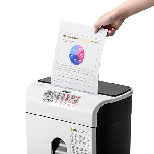 シュレッダー（オートフィード・業務用・自動細断・自動給紙110枚・クロスカット・5×10mm・手差し細断8枚・クレジットカード細断） PSD060