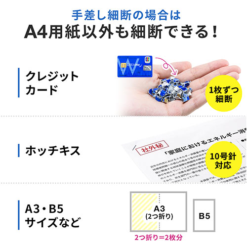 シュレッダー（オートフィード・業務用・自動細断・自動給紙110枚・クロスカット・5×10mm・手差し細断8枚・クレジットカード細断） PSD060
