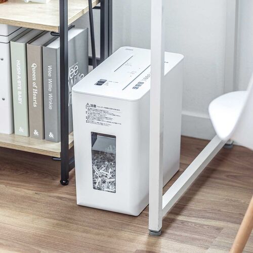 シュレッダー（静音・コンパクト・ パーソナルシュレッダー・電動・クロスカット・ホッチキス対応・最大5枚・カード・CD/DVD・9L・ホワイト）