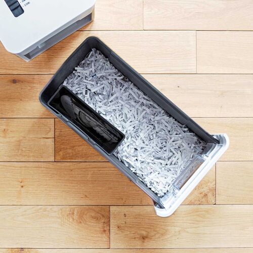 シュレッダー（静音・コンパクト・ パーソナルシュレッダー・電動・クロスカット・ホッチキス対応・最大5枚・カード・CD/DVD・9L・ホワイト）