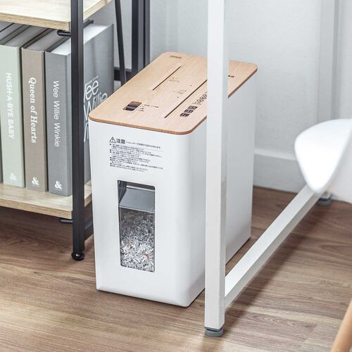 シュレッダー（超静音・コンパクト・パーソナルシュレッダー・電動・マイクロカット・ホッチキス対応・カード・CD・DVD・ホワイト） PSD063W