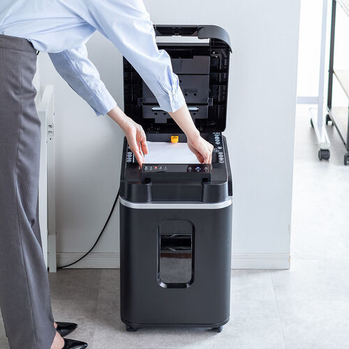 シュレッダー（業務用・オートフィード・自動細断・連続給紙・クロスカット・260枚細断・手差細断・60分連続細断・カード・ホッチキス・クリップ・静音・32L）
