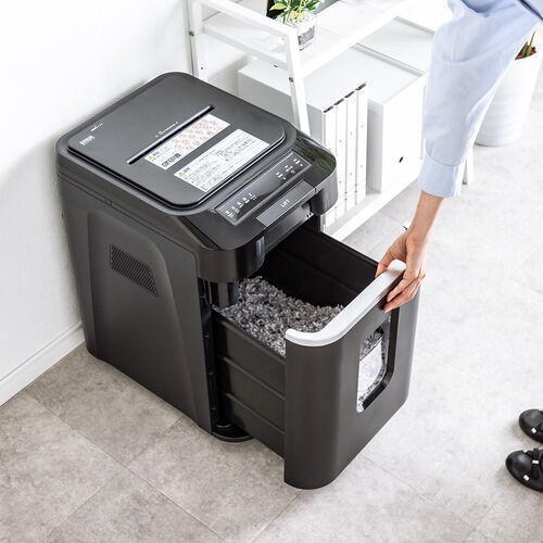 シュレッダー（業務用・オートフィード・自動細断・連続給紙・クロスカット・260枚細断・手差細断・60分連続細断・カード・ホッチキス・クリップ・静音・32L）