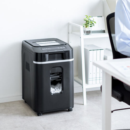 シュレッダー（業務用・オートフィード・自動細断・連続給紙・クロスカット・260枚細断・手差細断・60分連続細断・カード・ホッチキス・クリップ・静音・32L）