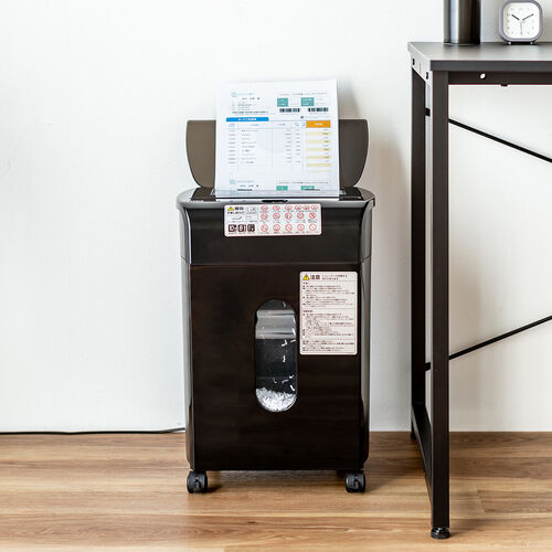オートフィードシュレッダー（家庭用シュレッダー・業務用シュレッダー・自動細断・連続給紙・自動給紙60枚・マイクロカット 2×10mm・手差し細断8枚・カード細断・13.5L ホッチキス）