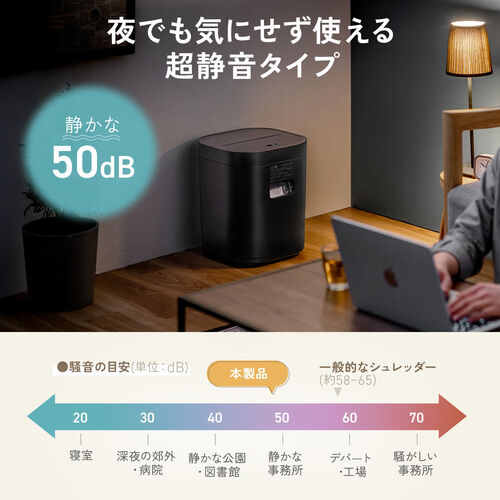 シュレッダー（静音・コンパクトシュレッダー・パーソナルシュレッダー・電動シュレッダー・マイクロカット・ホッチキス対応・最大4枚・12L・ホワイト）