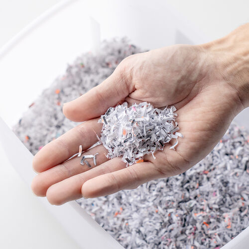 卓上シュレッダー（コンパクトシュレッダー・電動シュレッダー・A5対応・マイクロカット・2×12mm・電動・5枚同時細断・連続2分・5L）