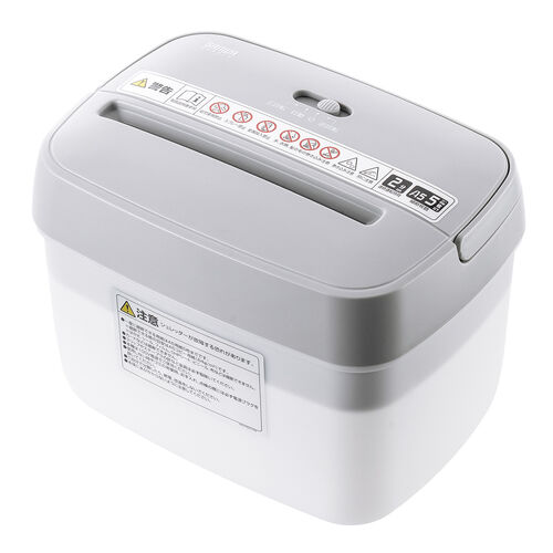 卓上シュレッダー（コンパクトシュレッダー・電動シュレッダー・A5対応・マイクロカット・2×12mm・電動・5枚同時細断・連続2分・5L）