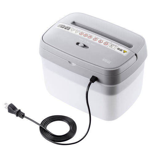 卓上シュレッダー（コンパクトシュレッダー・電動シュレッダー・A5対応・マイクロカット・2×12mm・電動・5枚同時細断・連続2分・5L）