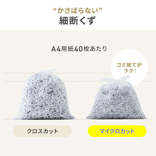 卓上シュレッダー（コンパクトシュレッダー・電動シュレッダー・A5対応・マイクロカット・2×12mm・電動・5枚同時細断・連続2分・5L）