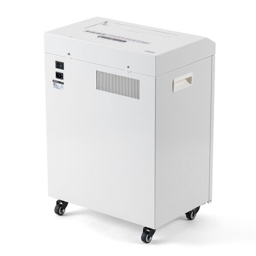 電動シュレッダー（業務用・マイクロカット・A3対応・大容量・A4最大15枚同時細断・A3最大10枚同時細断・30分連続細断・カード細断・ホッチキス対応・40L・静音・キャスター付き）