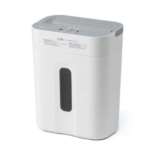 電動シュレッダー（家庭用・クロスカット・静音・60dB・15L・大容量ダストボックス・最大7枚細断・連続5分使用・ホッチキス対応・カード対応・ホワイト）