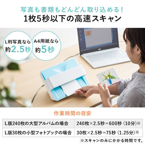 フォトスキャナー（自動・高速・CCDセンサー・写真データ化・A4