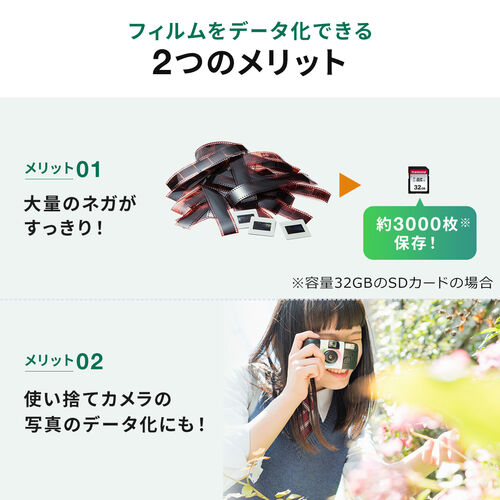 フィルムスキャナ（ネガフィルムスキャナ・120ブローニーフィルム・35mm・127フィルム対応・ポジ対応・デジタル化・高画質・HDMI出力・テレビ出力対応・おすすめ） SCN065