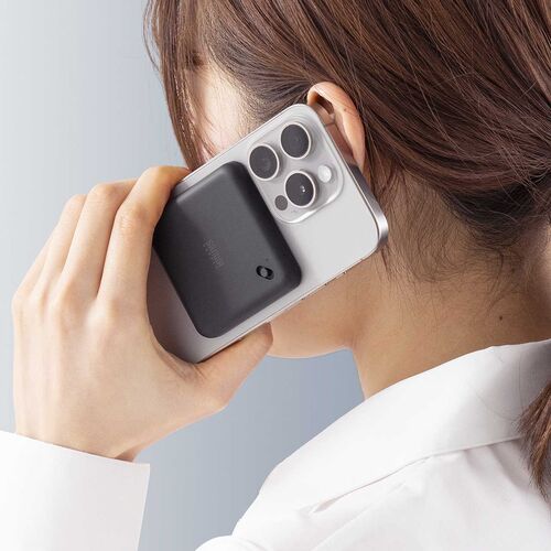 通話録音（ボイスレコーダー・iPhone Android対応・MagSafe・マグネット取付・LINE対応・ICレコーダー・スマホ 電話録音・16GB・ブラック・メディア掲載） SCNICR3BK