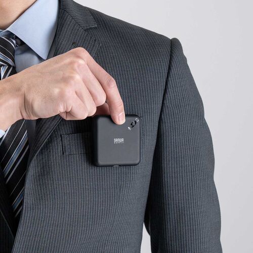 通話録音（ボイスレコーダー・iPhone Android対応・MagSafe・マグネット取付・LINE対応・ICレコーダー・スマホ 電話録音・16GB・ブラック・メディア掲載） SCNICR3BK