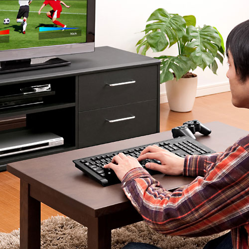 ワイヤレス マウスキーボード（ブルーLEDマウス・PS3・Wii・Wii U対応）